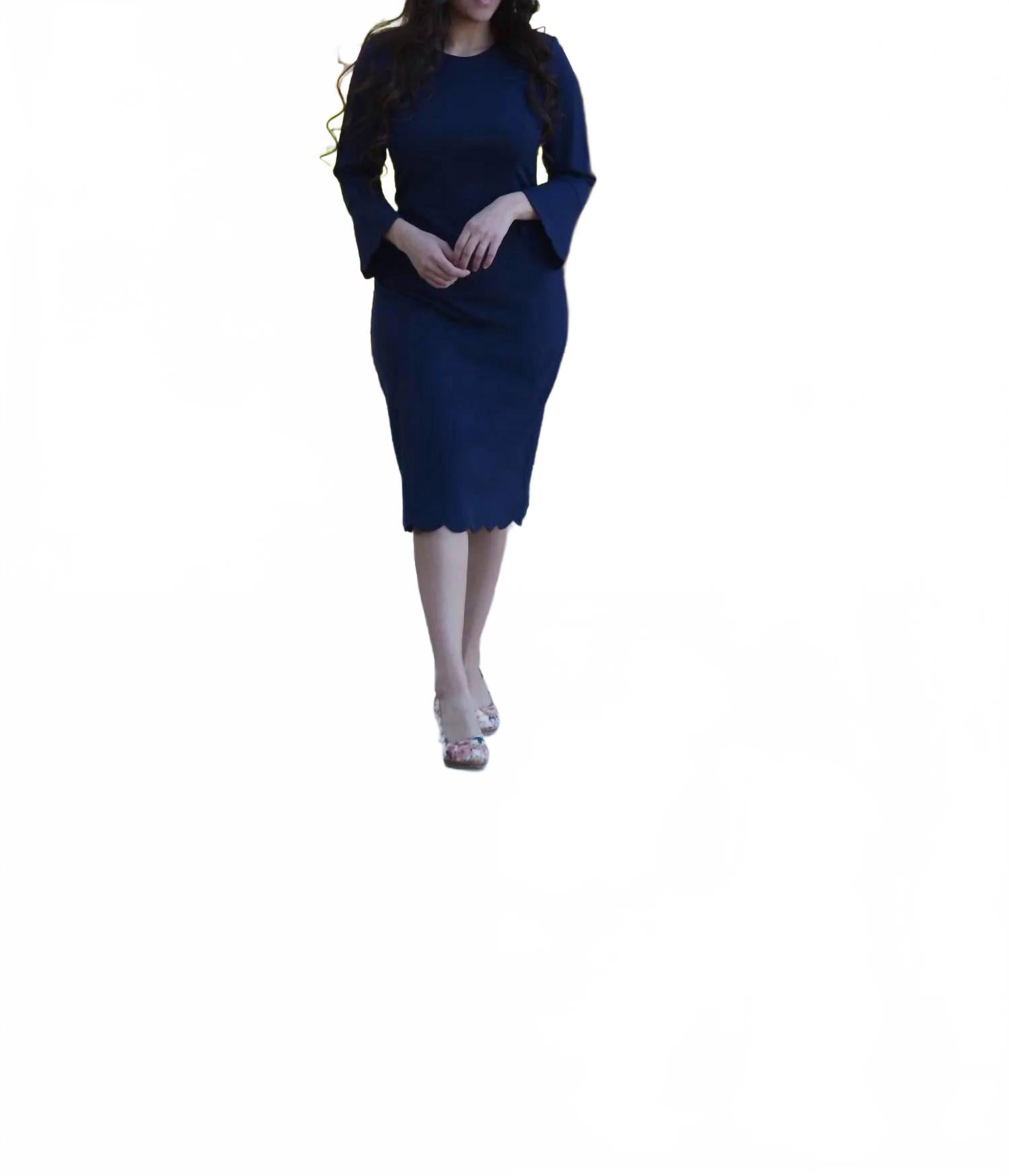 

Платье Lilly с фестончатым узором темно-синего цвета Skirt Society, темно-синий