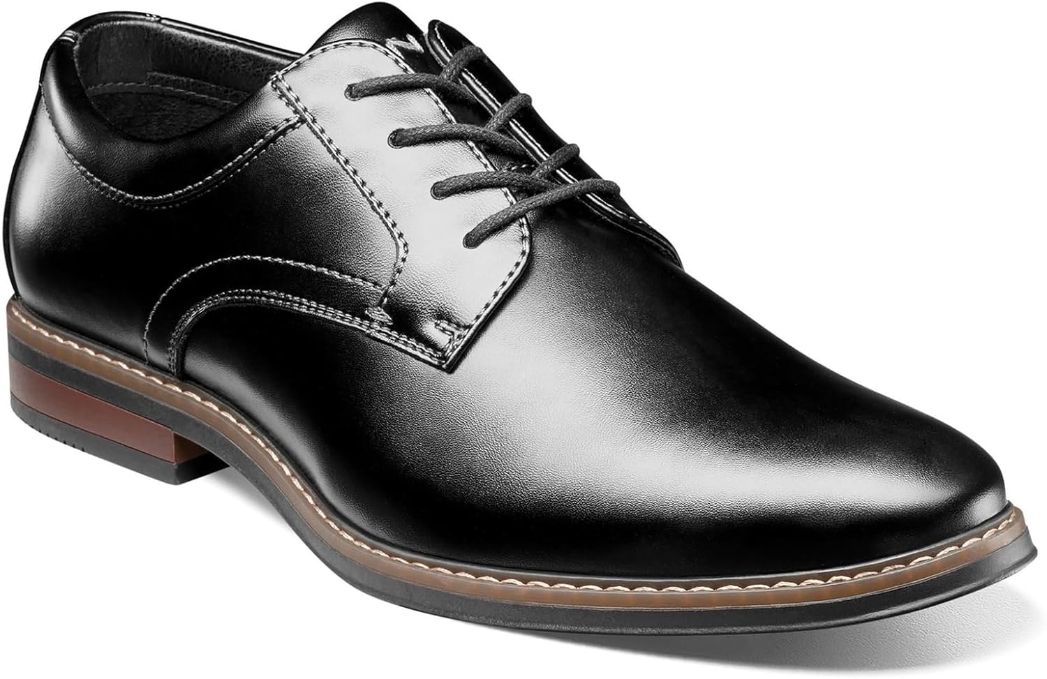 

Мужские классические туфли Nunn Bush Carmelo с плоским носком, шнуровкой и современным дизайном, повседневные и формальные, черный