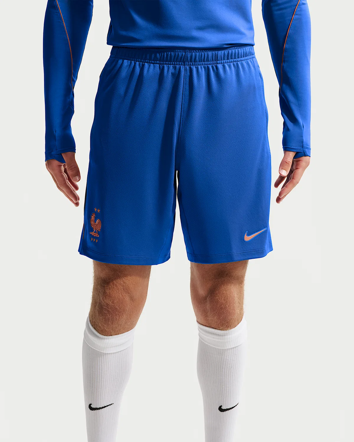 Мужские шорты Nike Dri-FIT Soccer Knit Shorts FFF Strike, Game Royal/Blackened Blue/Metallic Copper — фото 2
