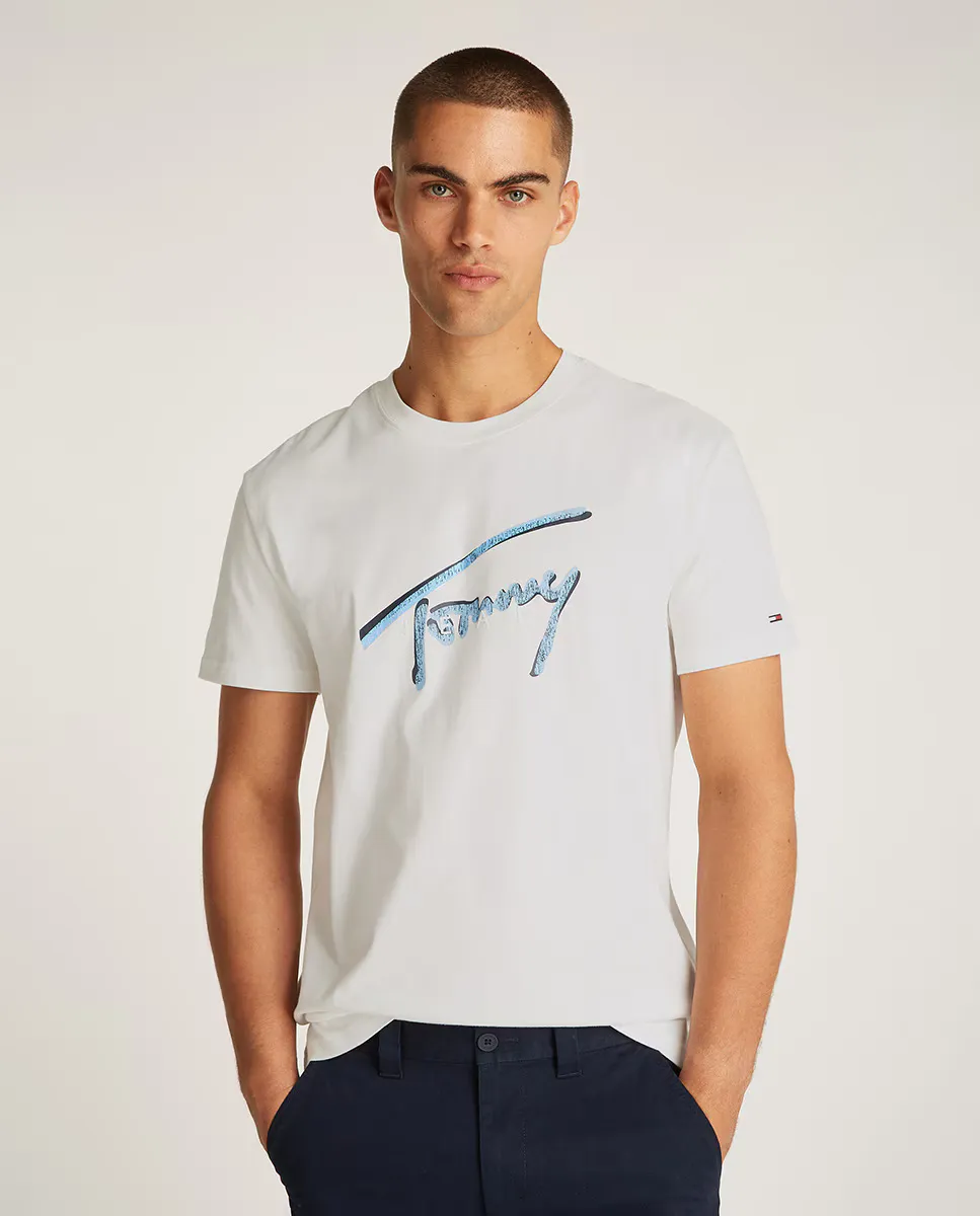 

Мужская футболка с короткими рукавами обычного кроя Tommy Jeans, цвет Crudo