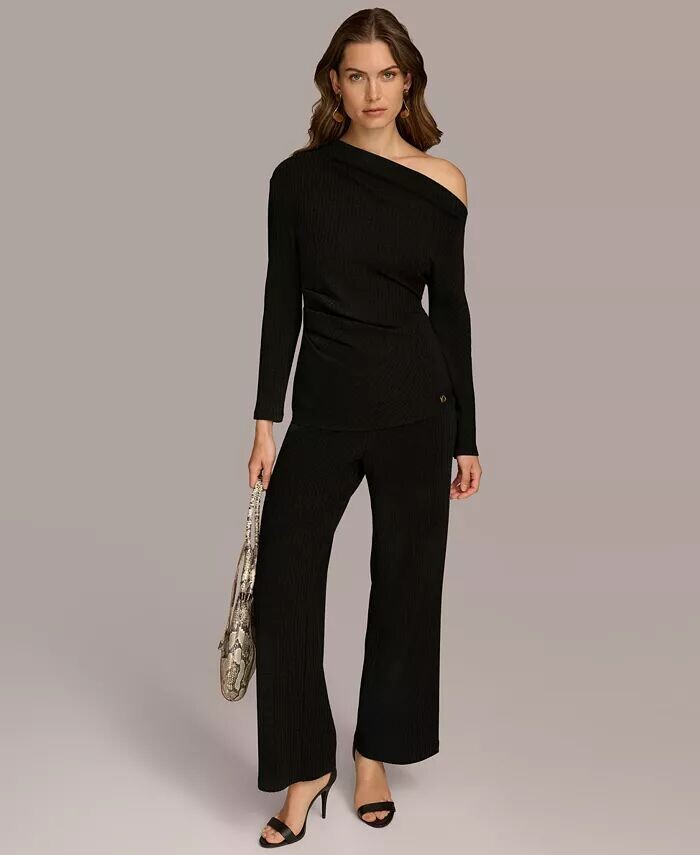 

Женский топ и брюки с асимметричным вырезом и резинкой Donna Karan New York