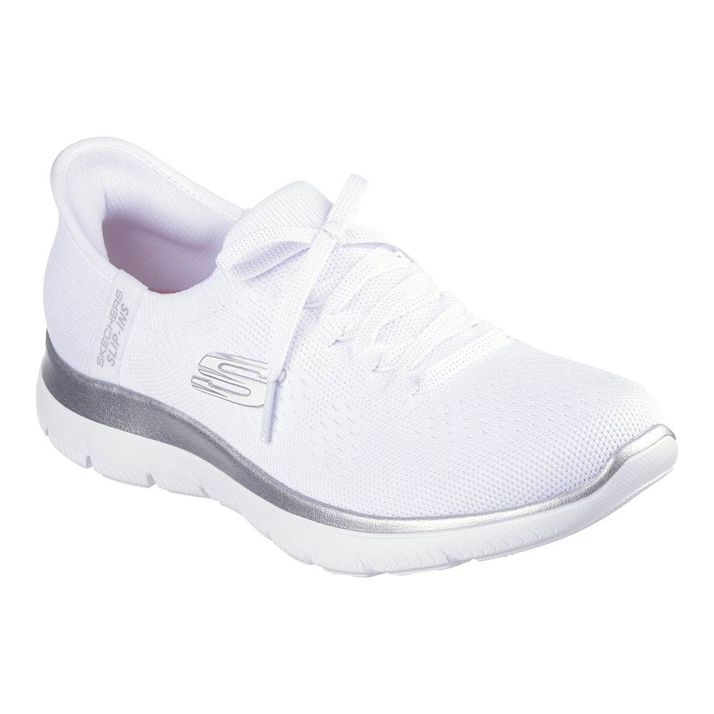 Женские кроссовки Skechers Hands Free Slip-ins Summits Night Chic, цвет White Silver