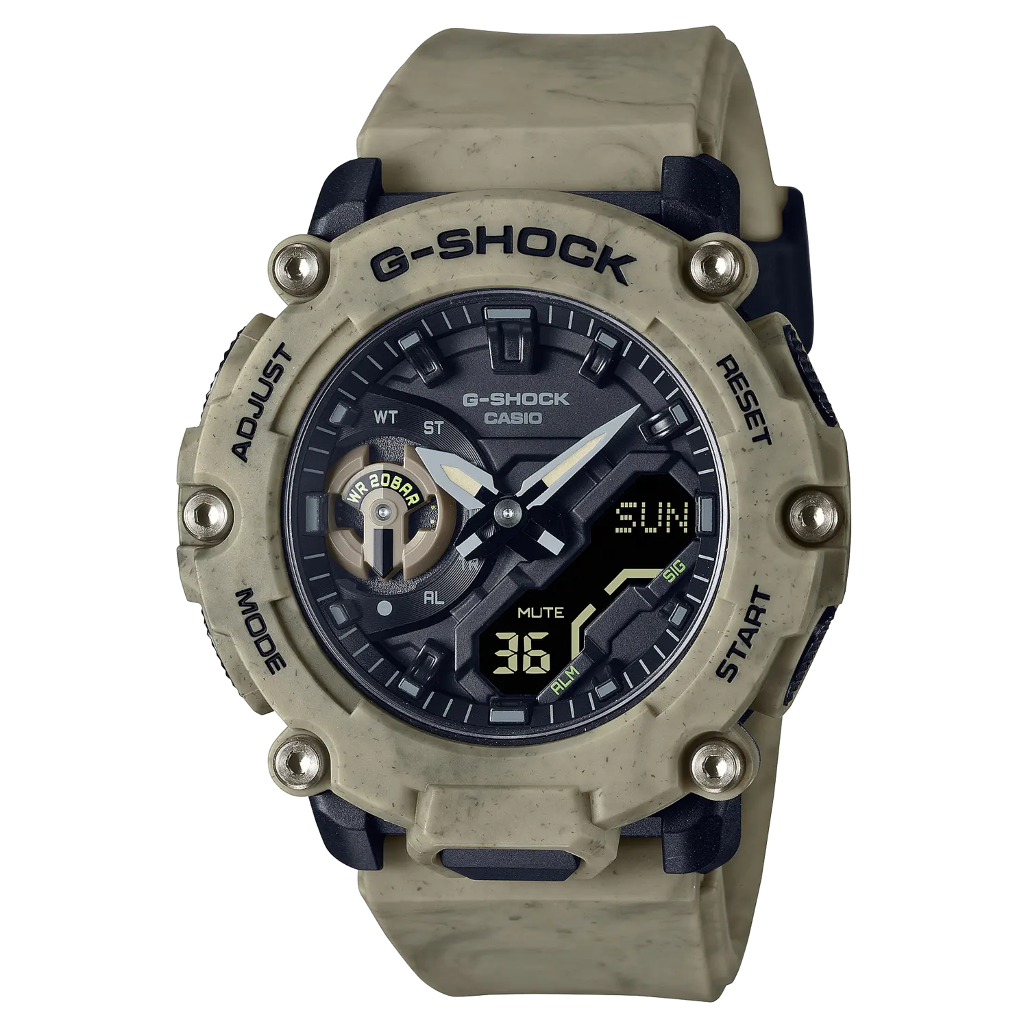 

Мужские часы Coffee Watch GA-2200SL-5APR CASIO, Desert хаки Strap