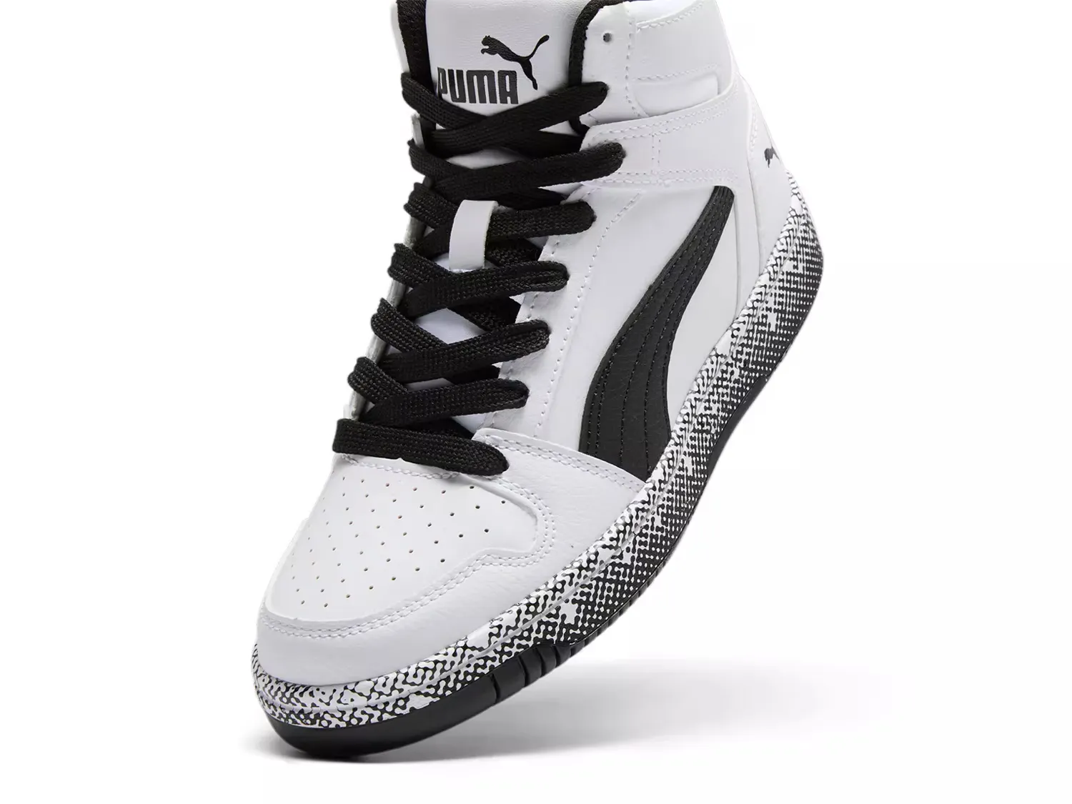 Высокие кроссовки - детские Puma, White/Black — фото 4