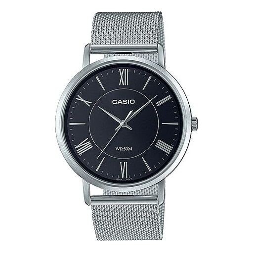 

Часы Men's CASIO Dress Series Waterproof Quartz Dial 40mm Stainless Steel Strap Watch Mens Black Analog, черный