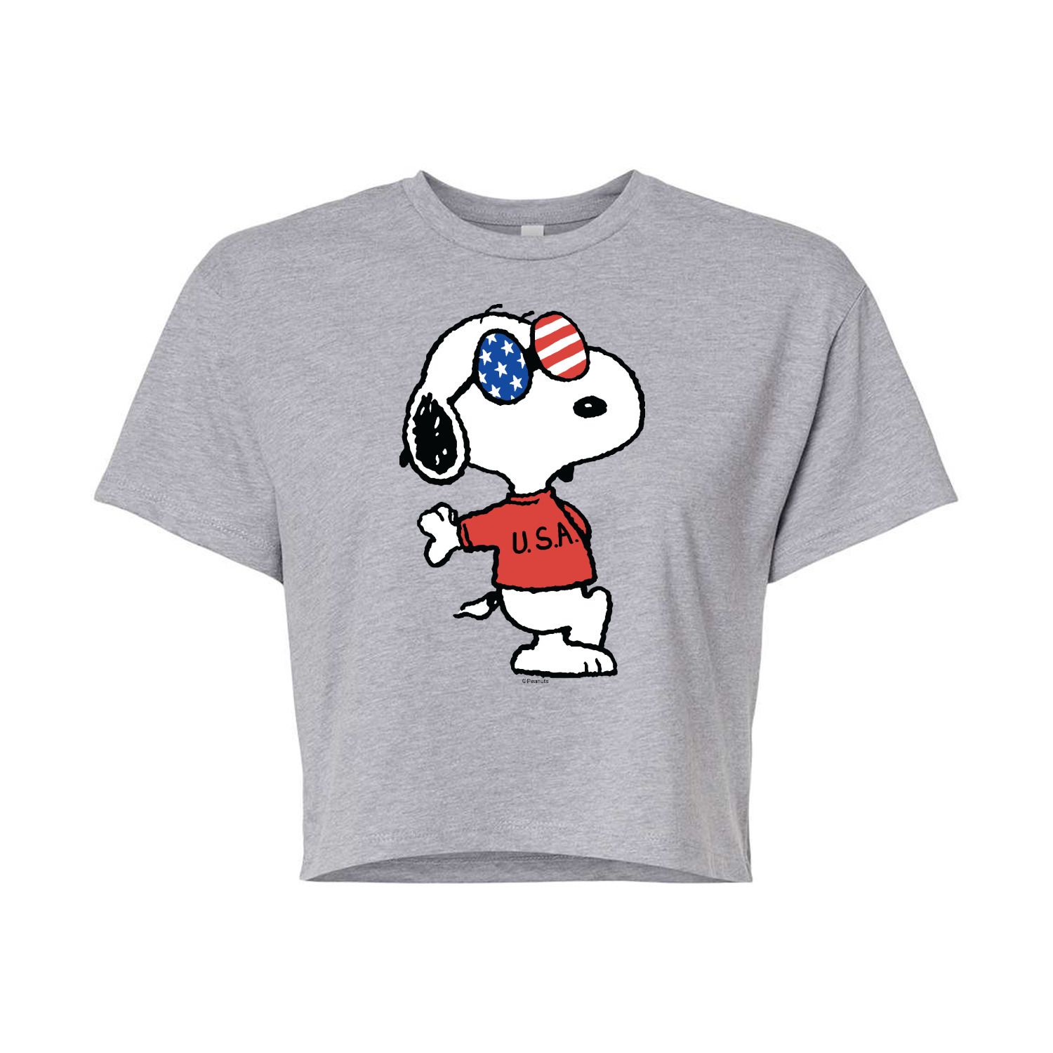 

Укороченная футболка Peanuts USA Snoopy для юниоров Licensed Character, серый