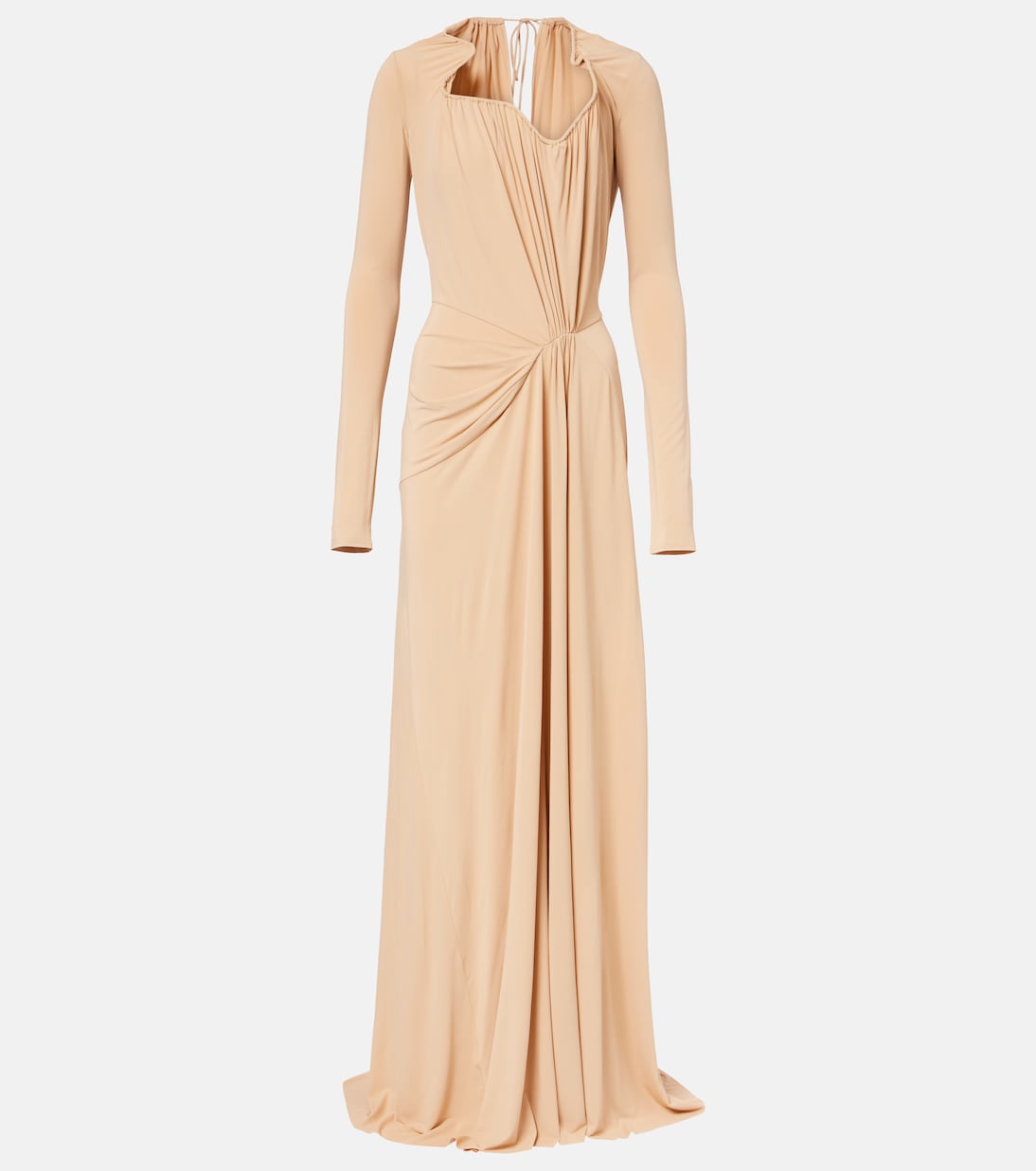 

Асимметричное драпированное платье Victoria Beckham, Dune Beige