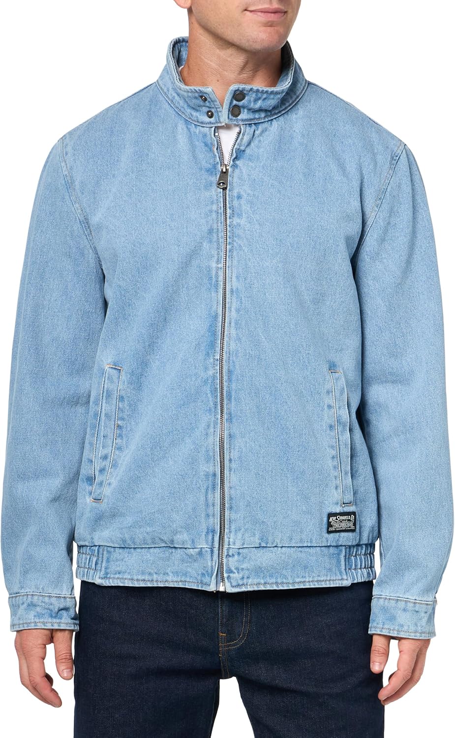 

Мужская куртка Levi's Harrington из хлопчатобумажной ткани, Light Wash Denim