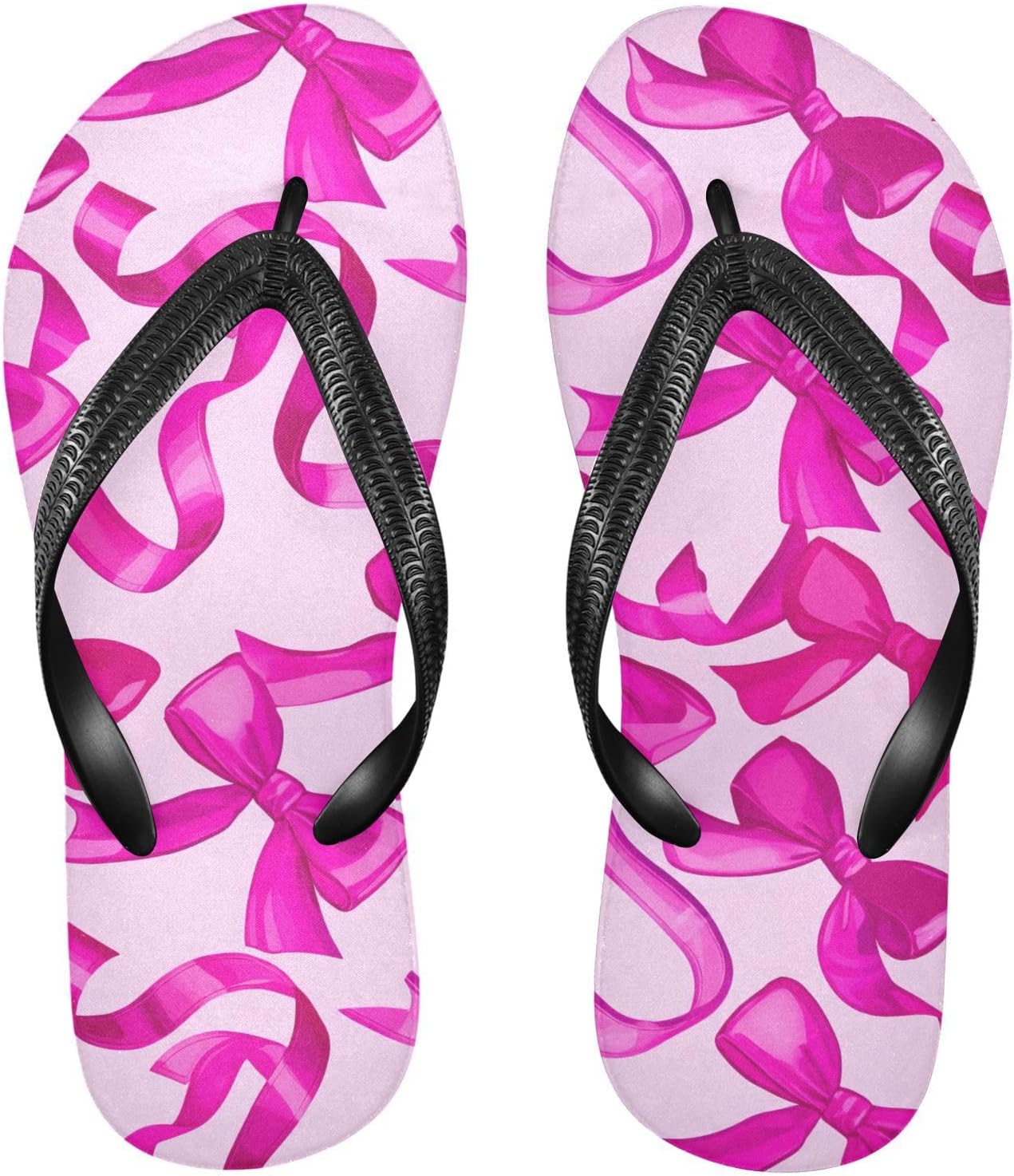 

Розовые сланцы с бантом, пляжные босоножки с резиновой подошвой, нескользящие летние тапочки для женщин и мужчин, для прогулок Sinestour