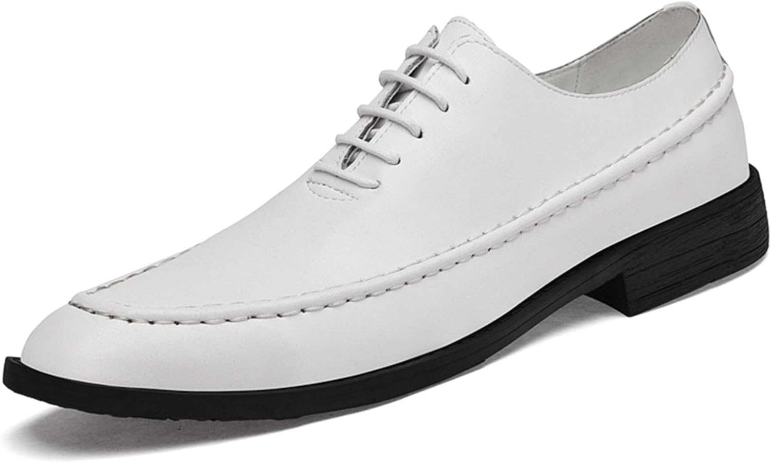 

Мужские оксфорды из натуральной кожи на шнуровке, с круглым носком, противоскользящей резиновой подошвой, легкие прогулочные туфли для бизнеса, повседневной носки, вечеринок, свадеб и вождения Tixewsjh, белый