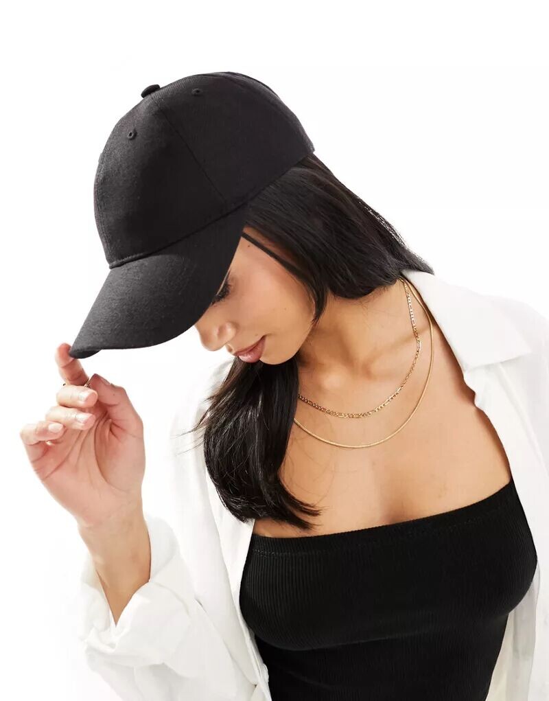 

Черная хлопковая бейсболка Accessorize, Черный, Черная хлопковая бейсболка Accessorize