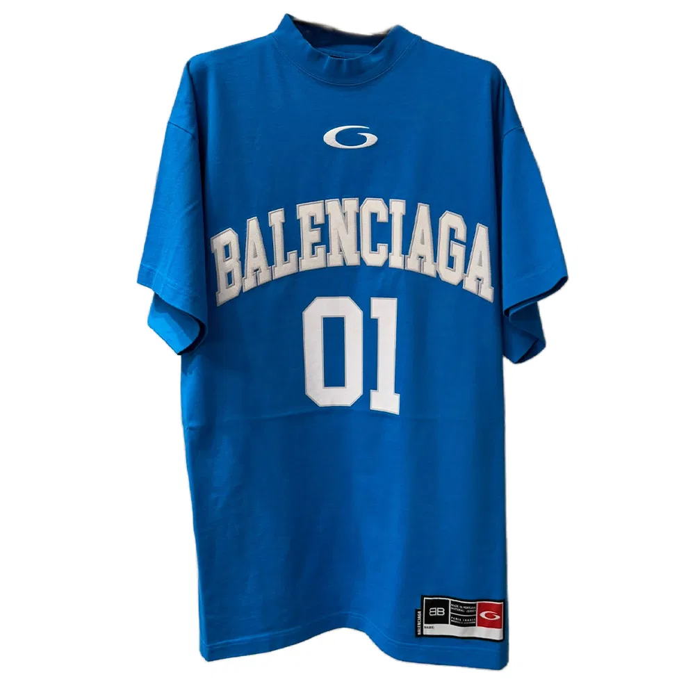 Футболка свободного кроя Balenciaga Blue