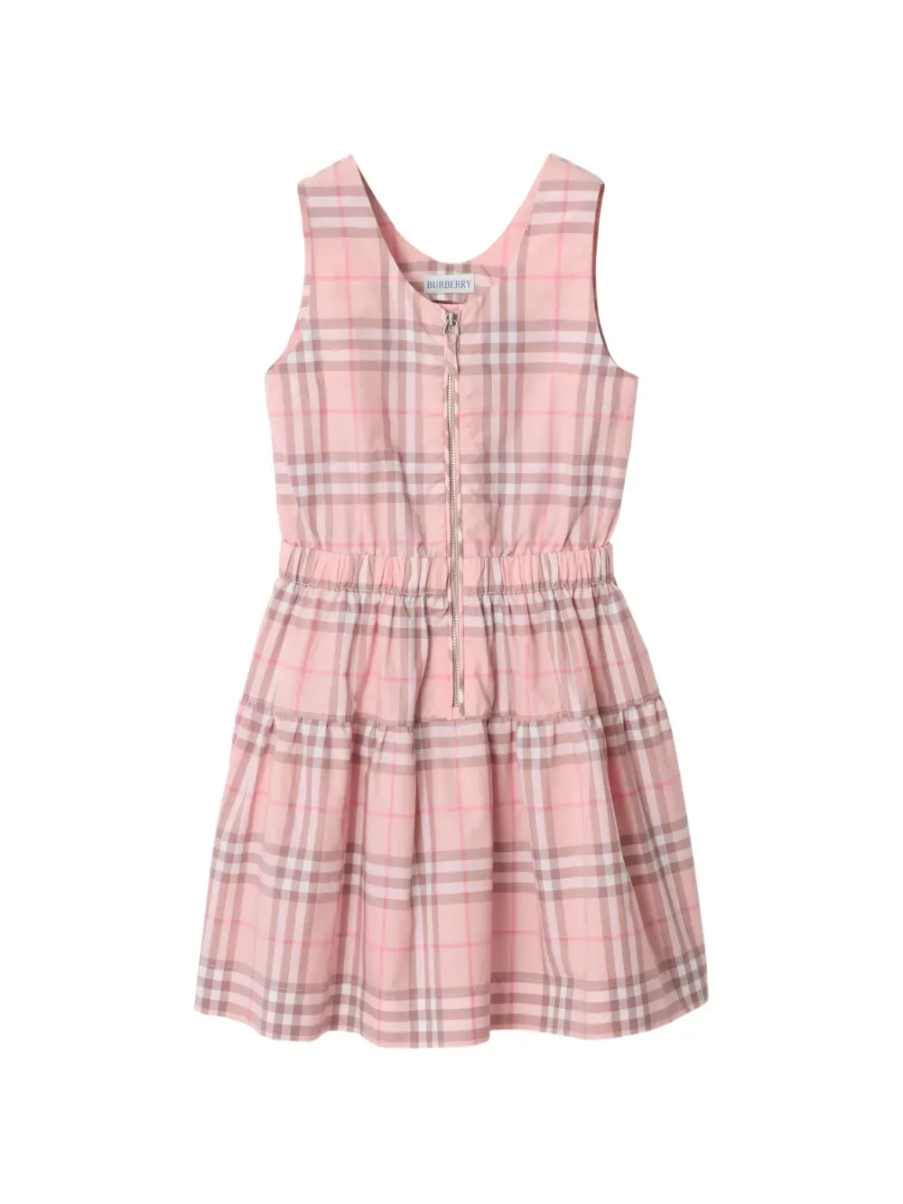 Платье в клетку из хлопка BURBERRY KIDS, розовый