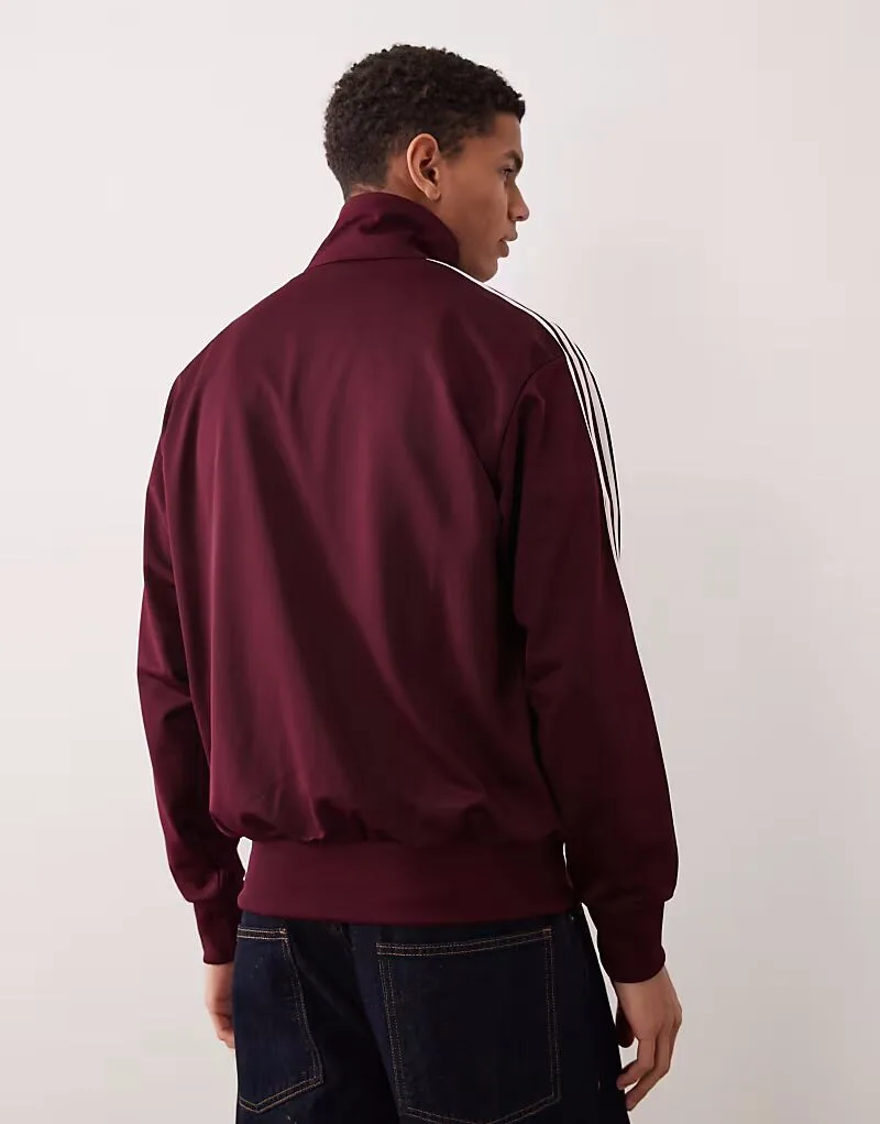Спортивная куртка Adidas Originals Firebird в бордовом и белом цветах — фото 4