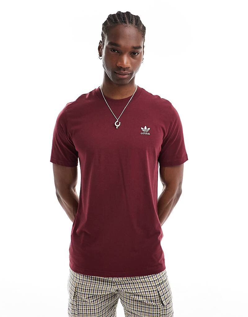

Бордовая футболка adidas Originals – Trefoil Essentials – с логотипом