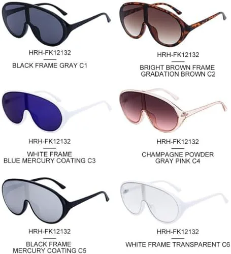 

Солнцезащитные очки-щитки большого размера 2026 года для женщин и мужчин, модные цельные солнцезащитные очки в стиле панк, большие оправы MTZJH, C4graypink