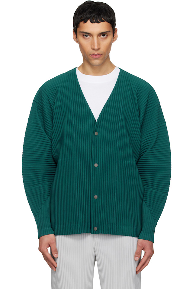 

Homme Plissé Issey Miyake Зеленый кардиган с плиссировкой