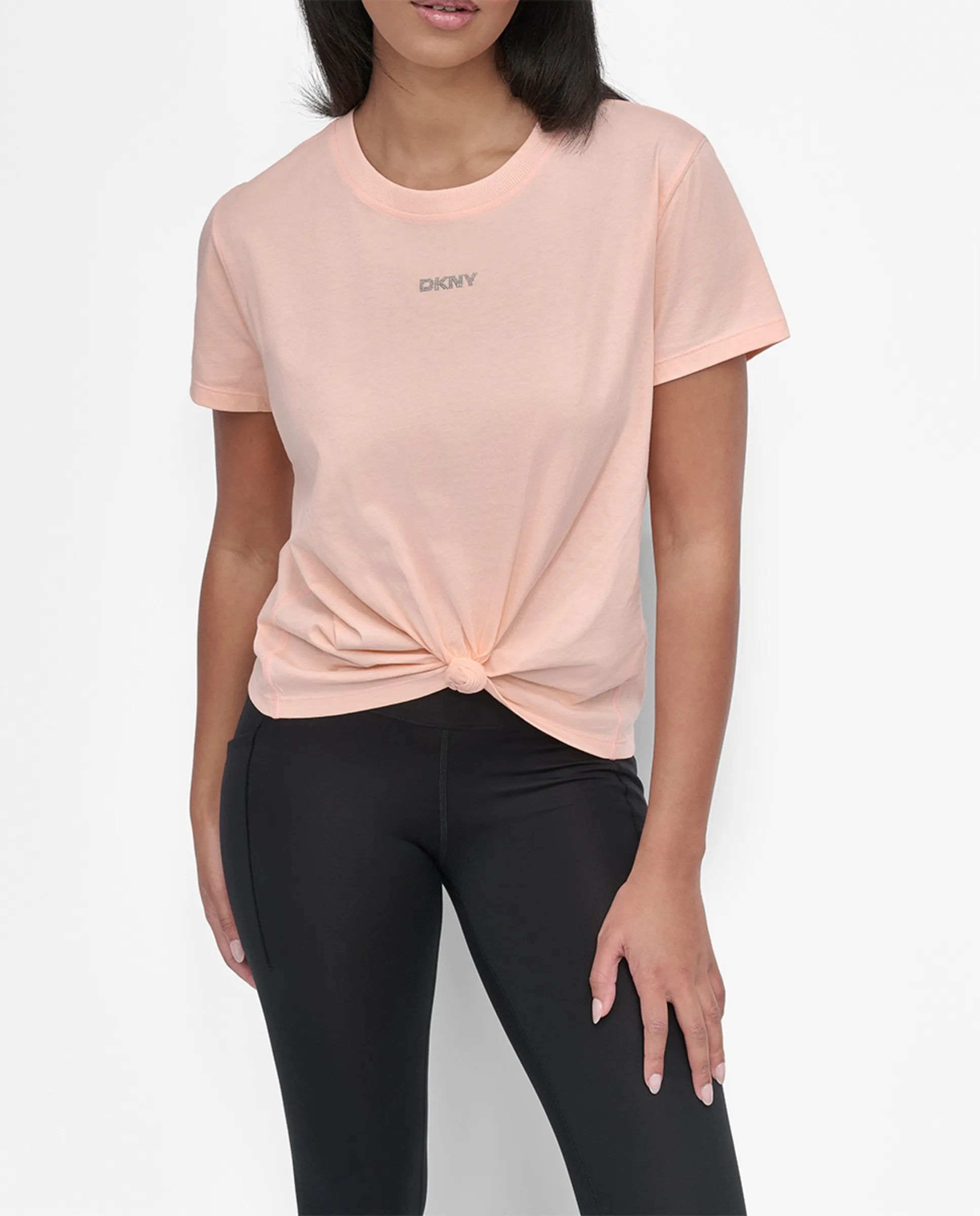 

Женская футболка с коротким рукавом и круглым вырезом Dkny Jeans, светло-розовый