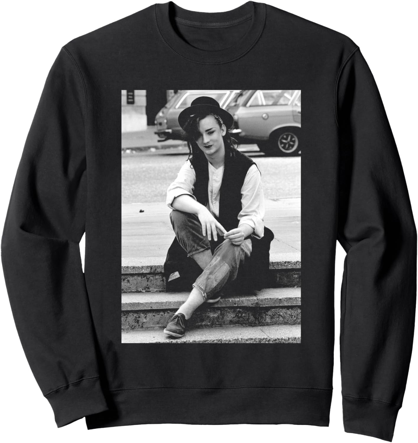 

Футболка Culture Club с изображением Бой Джорджа, поп-легенды 1982 года Iconic Photo Moments, черный