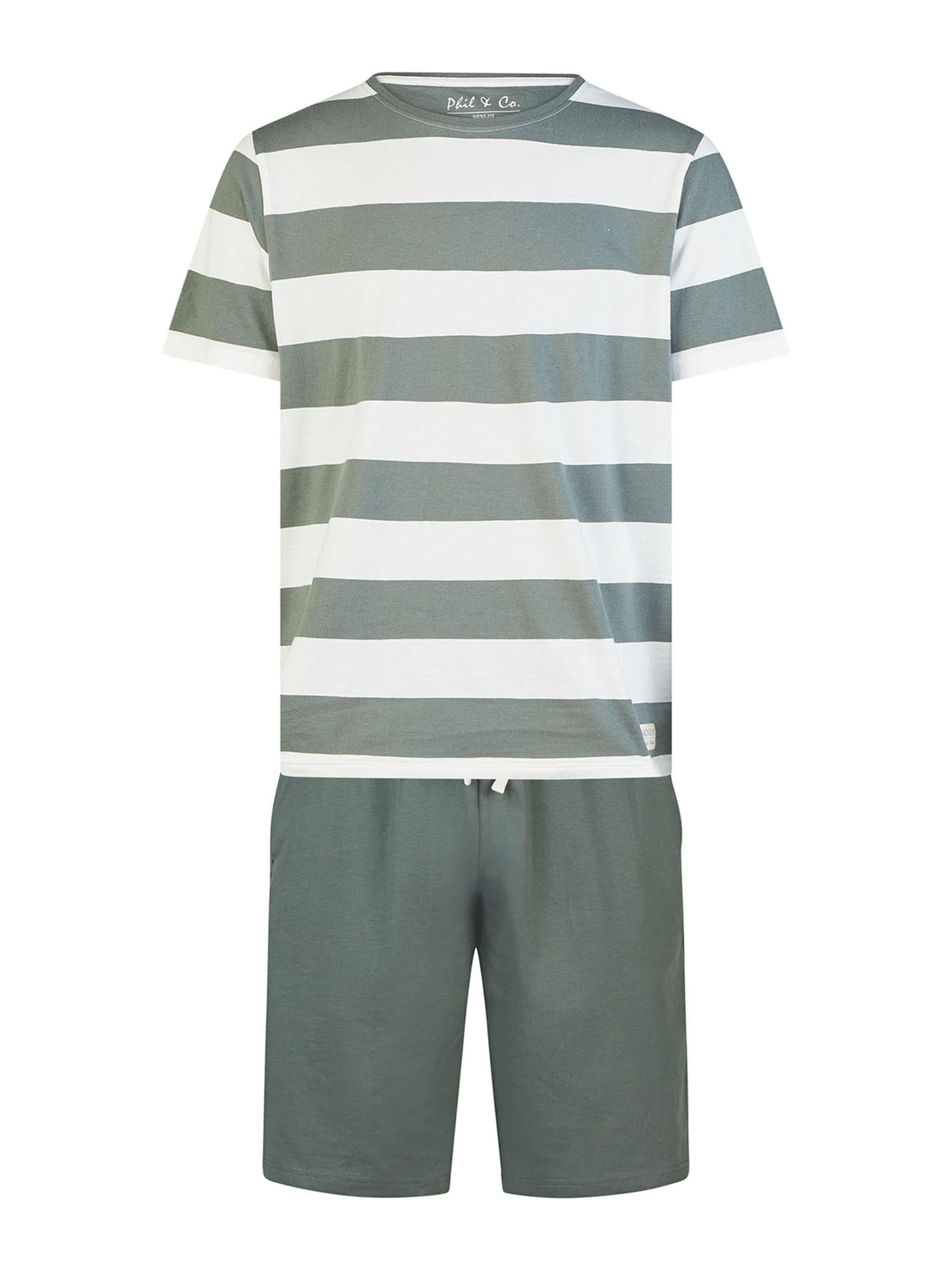 

Phil & Co. Berlin Пижама короткая 'Monday' в зеленом, хаки, белом