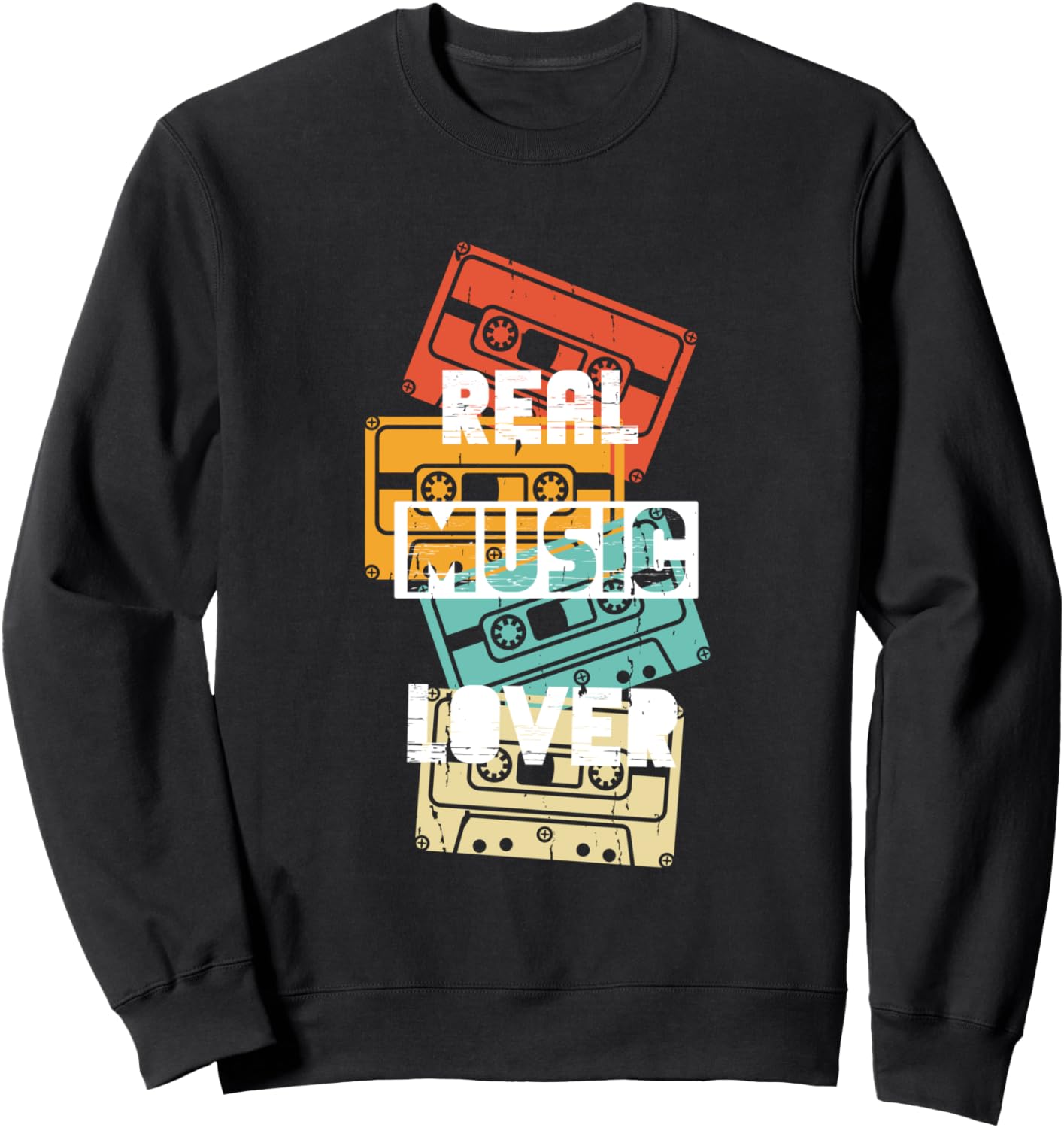 

Толстовка с изображением ретро-кассеты для настоящего меломана Vintage Retro Music Cassette Tape Lover, черный