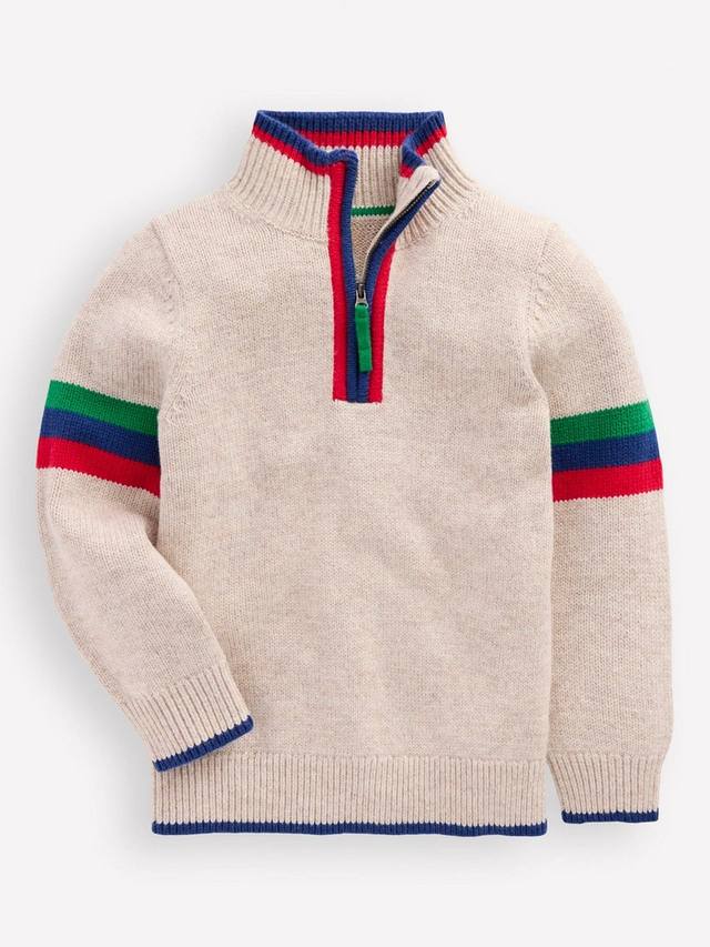 

Детский половинный джемпер Heritage из шерстяной смеси Mini Boden, Oatmeal Marl