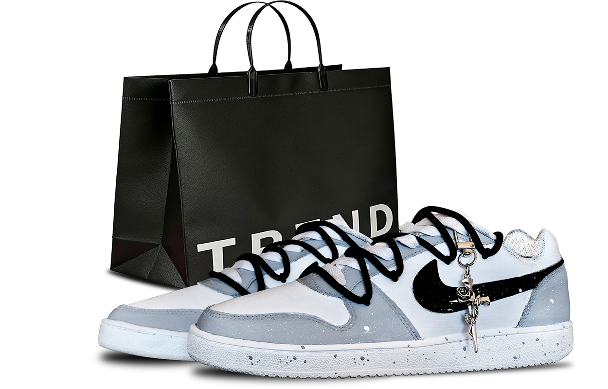 

Nike EBERNON Амортизирующие, износостойкие низкие кроссовки для скейтбординга Unisex серый белый