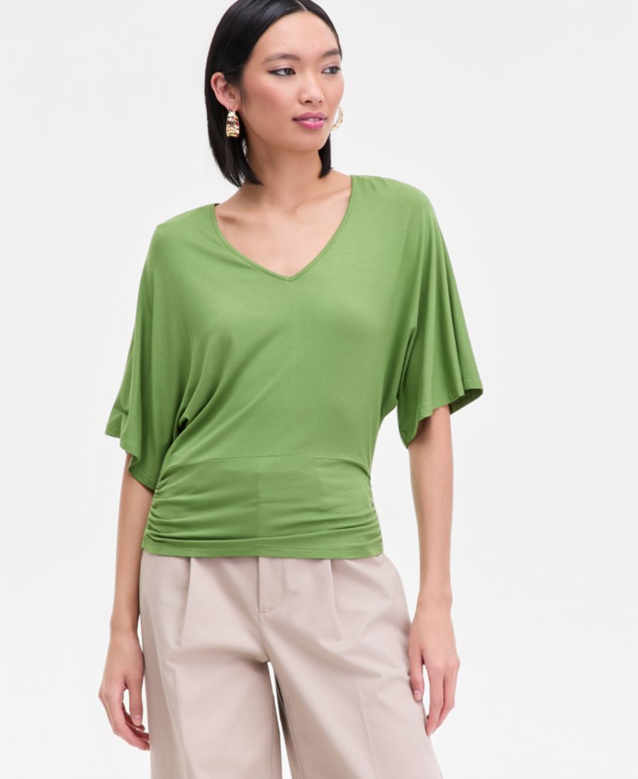 

Женская блузка с V-образным вырезом и рукавами летучая мышь INC International Concepts, Green House