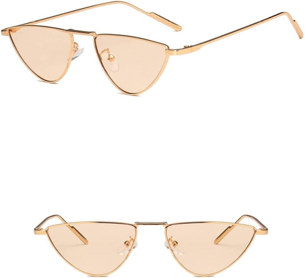 

Солнцезащитные очки 2027 для женщин, металлические треугольные солнцезащитные очки, модные женские солнцезащитные очки с защитой от УФ-излучения UV400 MTZJH, Clear Tea Pink