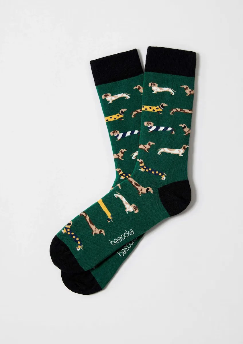

Унисекс зеленые высокие носки из органического хлопка Besocks, зеленый