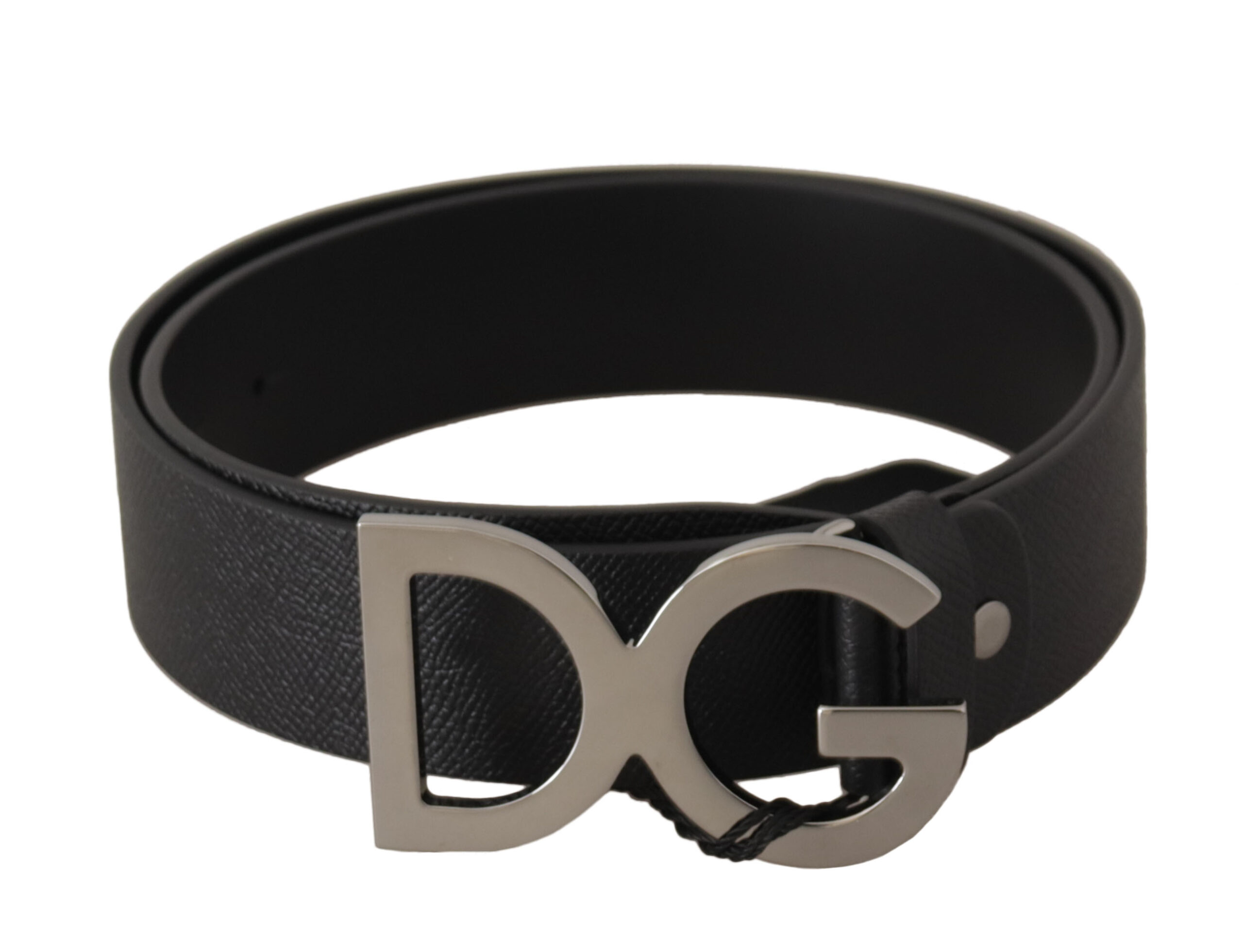 

Элегантный кожаный ремень с металлической пряжкой Dolce & Gabbana, черный