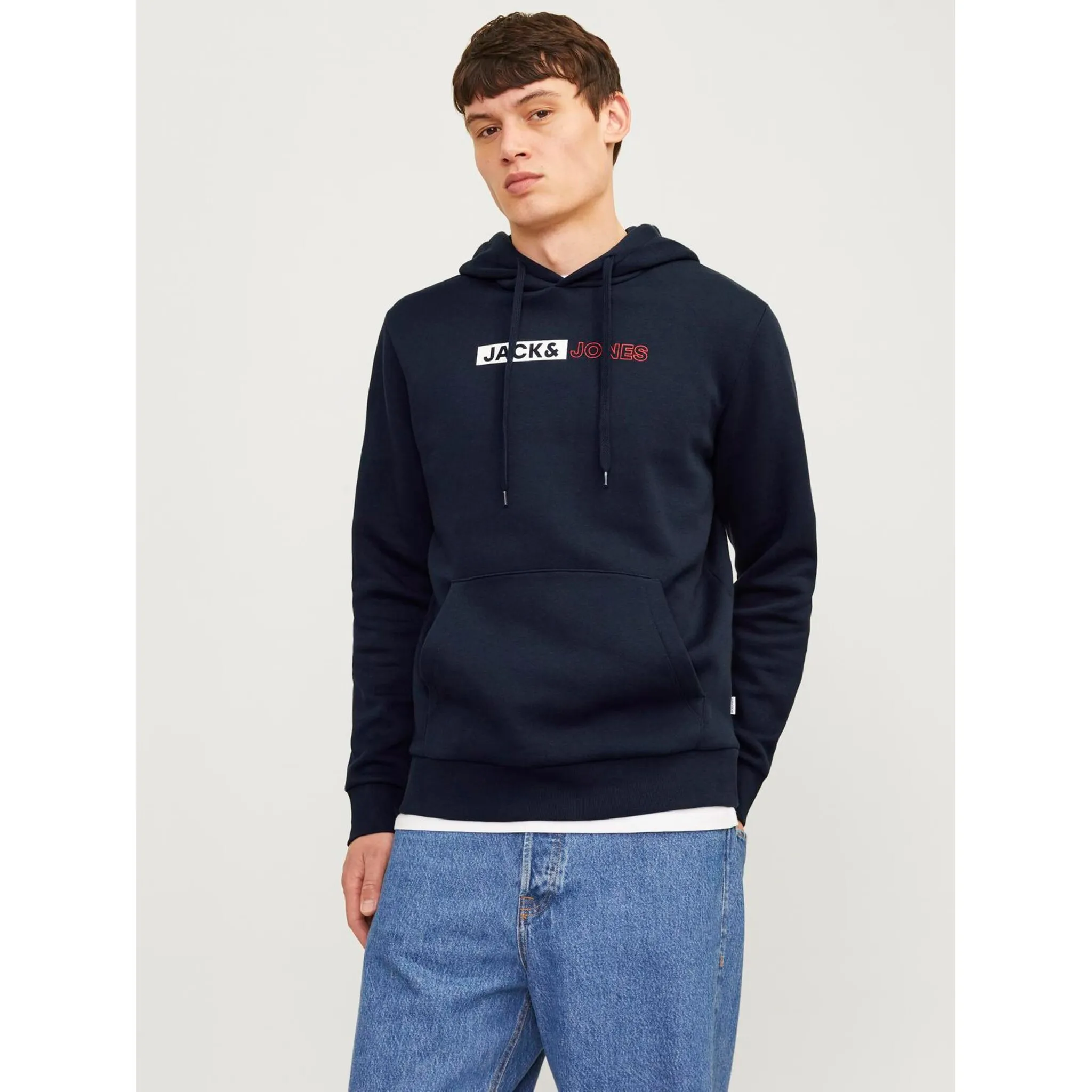 

Толстовка Jack & Jones с капюшоном "JJECORP LOGO SWEAT HOOD PLAY NOOS", синий