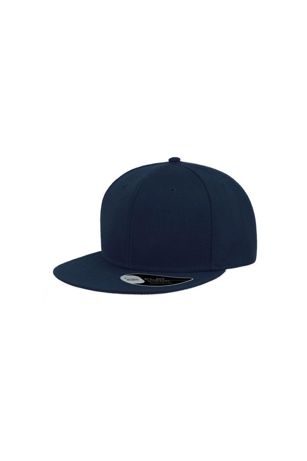 

Кепка с плоским козырьком Snap Back, 6 панелей Atlantis, темно-синий