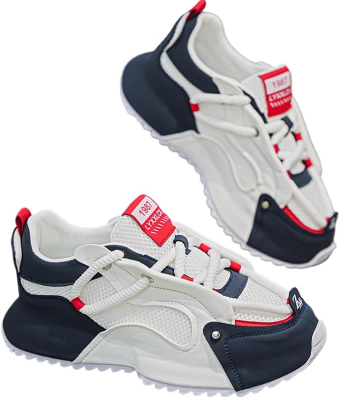 

Мужские слипоны на толстой подошве, модные, с двойной шнуровкой, ажурные, дышащие, удобные для всех сезонов, для прогулок на открытом воздухе, бега, кемпинга. Доступны с флисовой подкладкой или без нее Hhhchpm, белый/синий