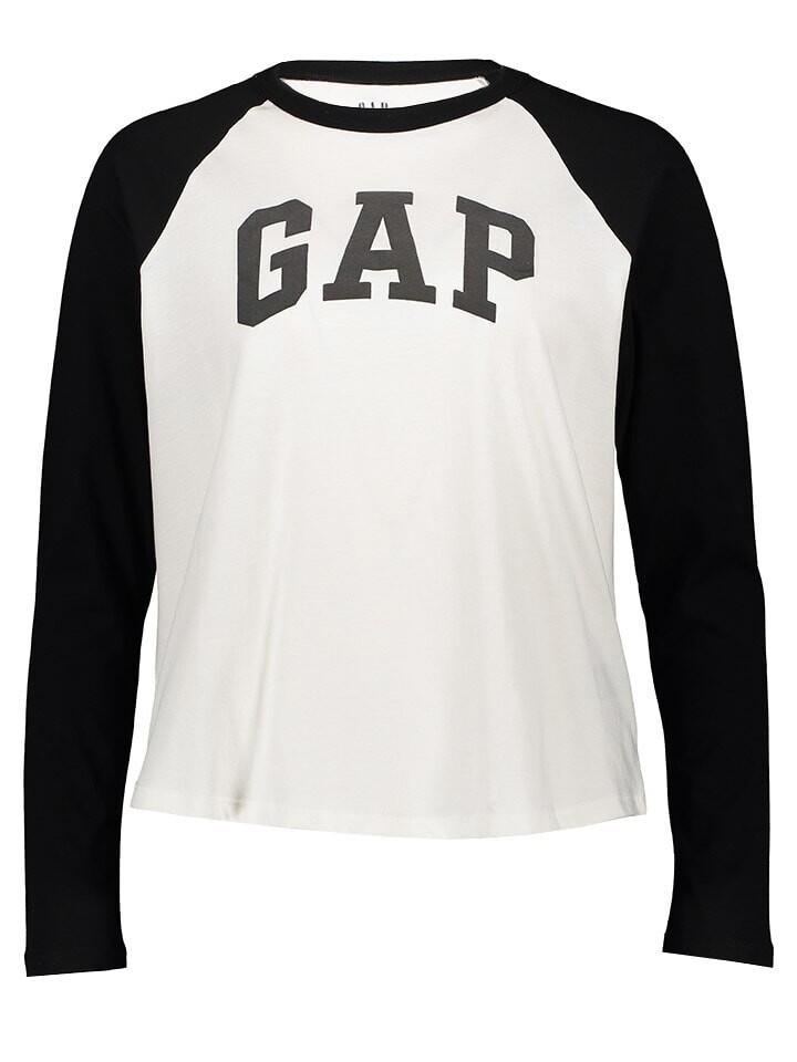 

Лонгслив GAP Longsleeve, черный/белый