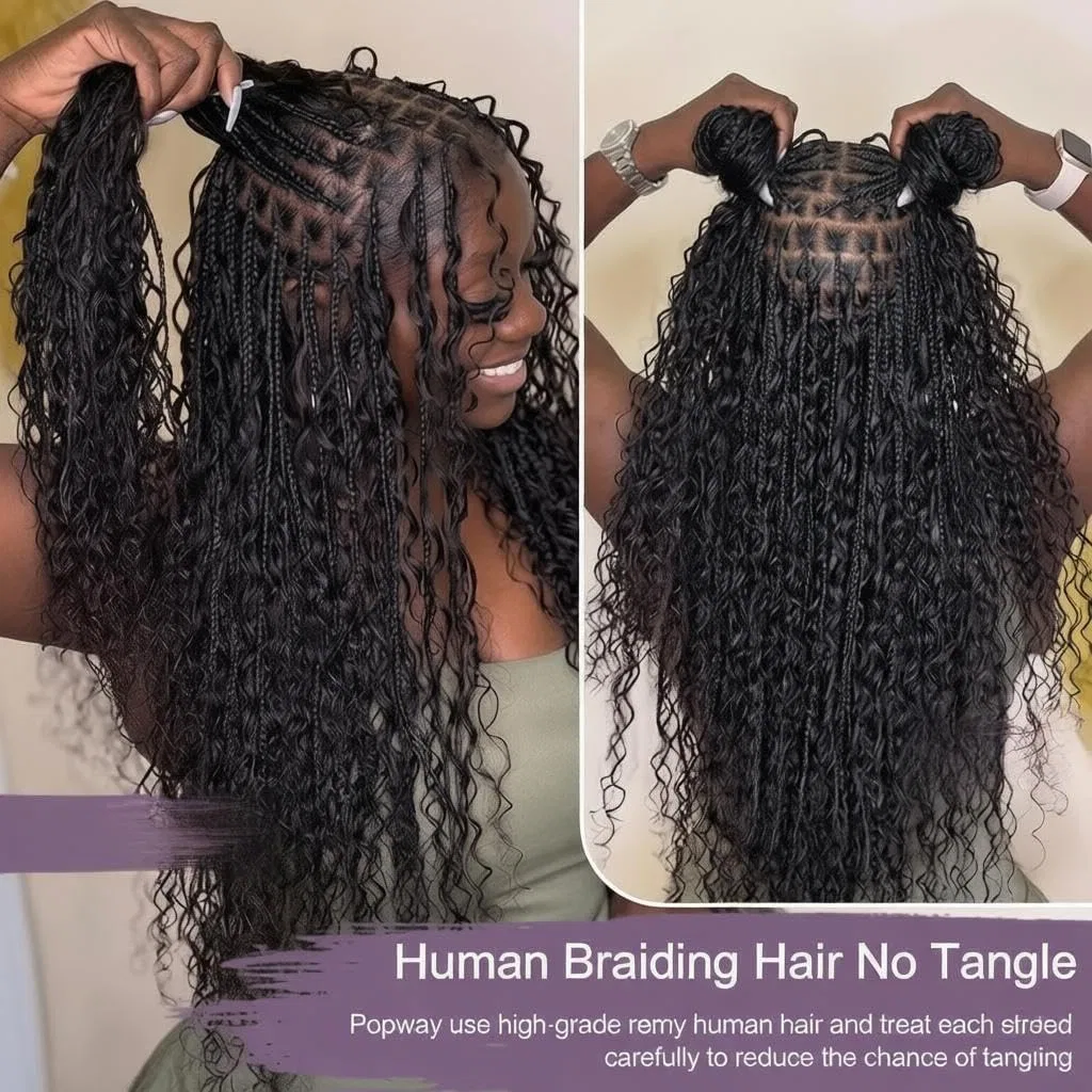 Волнистые волосы для плетения VIPbeauty Burmese Curly Bulk 100г 14 дюймов натуральный черный — фото 2
