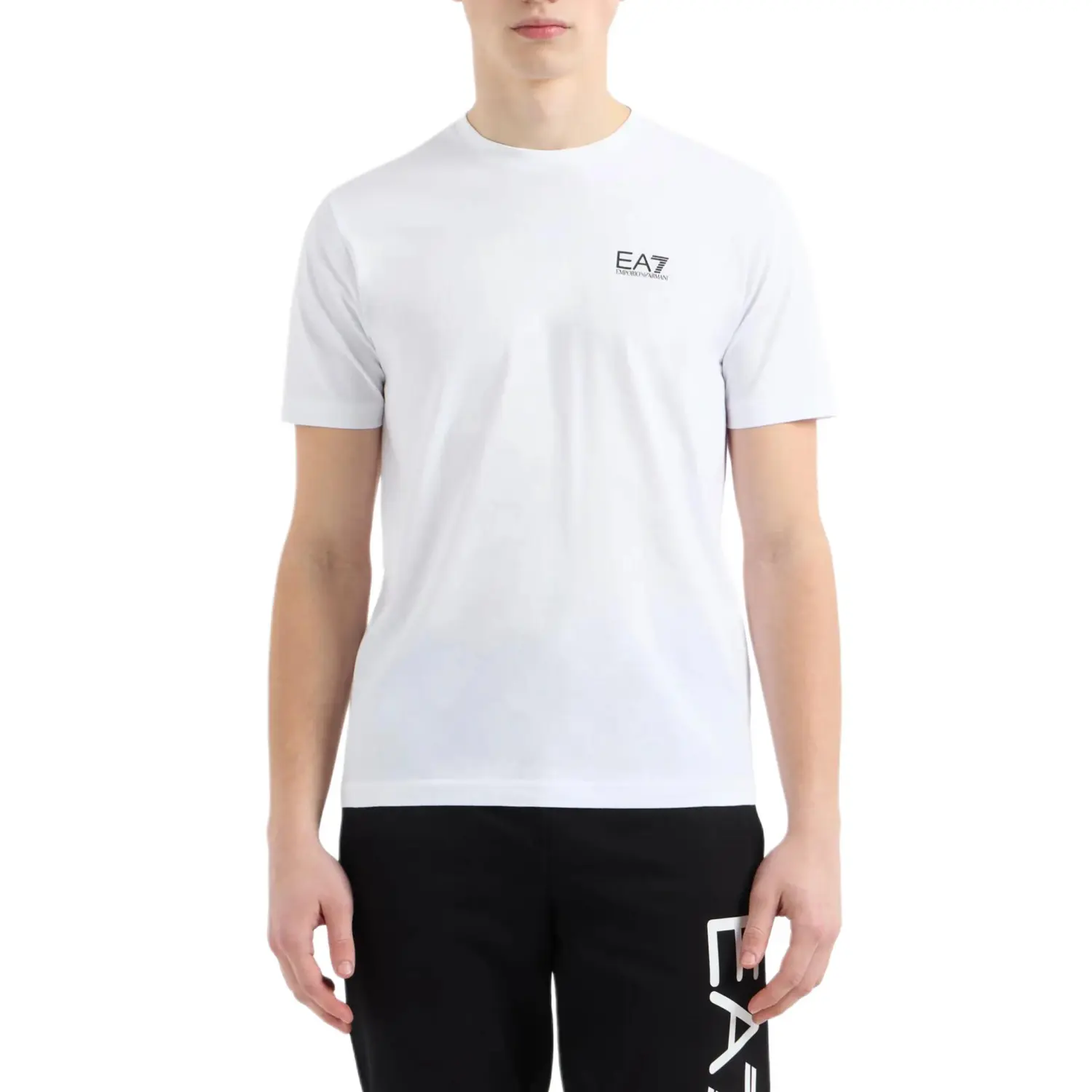 Футболка Cotton с принтом Ea7 Logo EMPORIO ARMANI, кремовый — фото 3