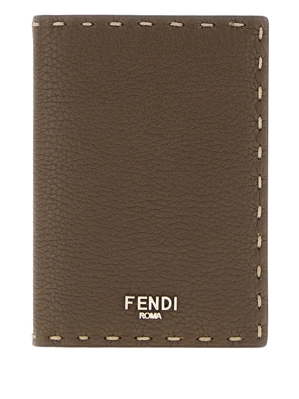 

Кардхолдер с кожаной отделкой Selleria FENDI, коричневый