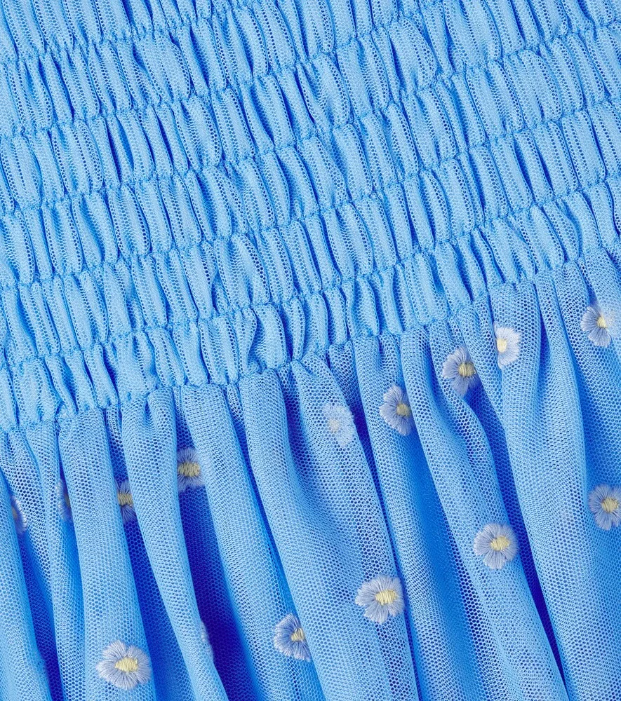 Платье из вышитого тюля Stella McCartney Kids, синий — фото 3