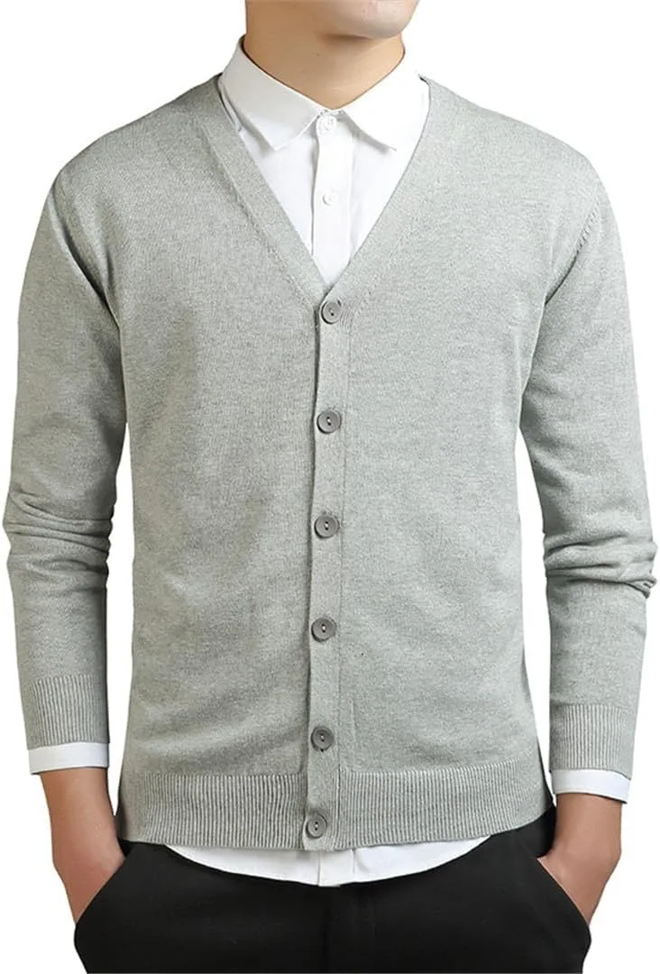 

Мужской кардиган из хлопка с v-образным вырезом OZSSLJJ