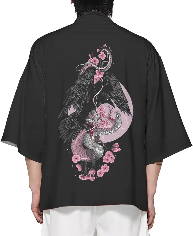 

Кардиган хаори с принтом аниме лисы и волка Wifru