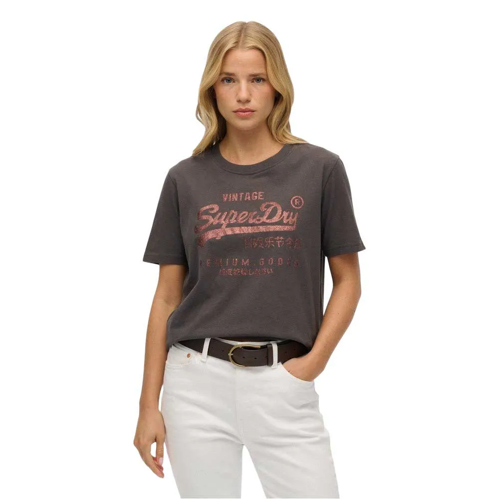 

Футболка с коротким рукавом Superdry Embellished Vl Relaxed Fit, черный