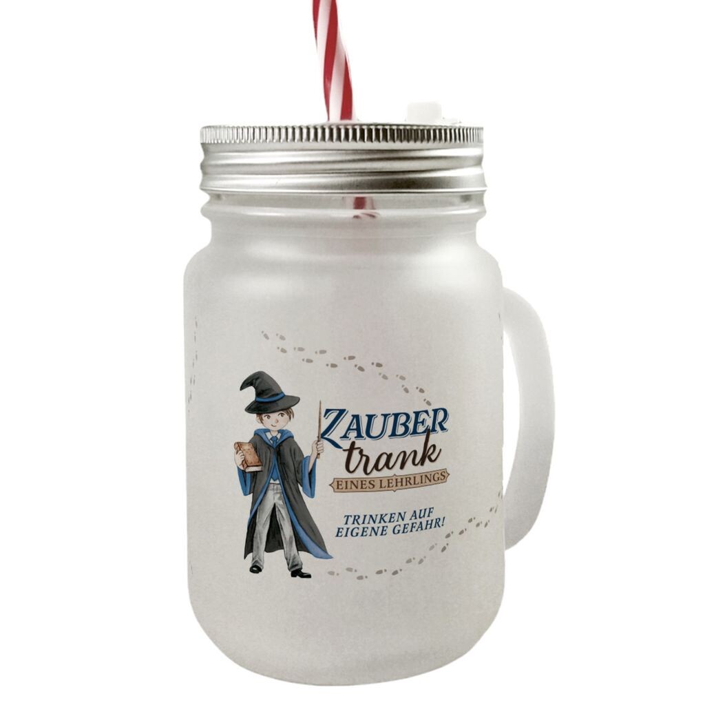 

Magic Potion Mason Jar Jar Ручка для питья Стакан с крышкой и волшебным учеником синего цвета speecheese, серый