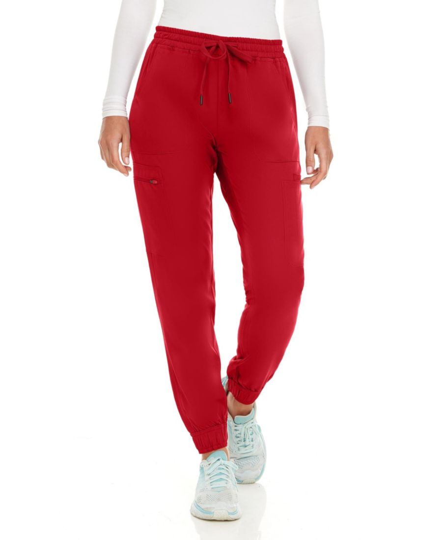 

Женские медицинские брюки-джоггеры с семью карманами и эластичной тканью, растягивающейся в четырех направлениях Medichic, Red