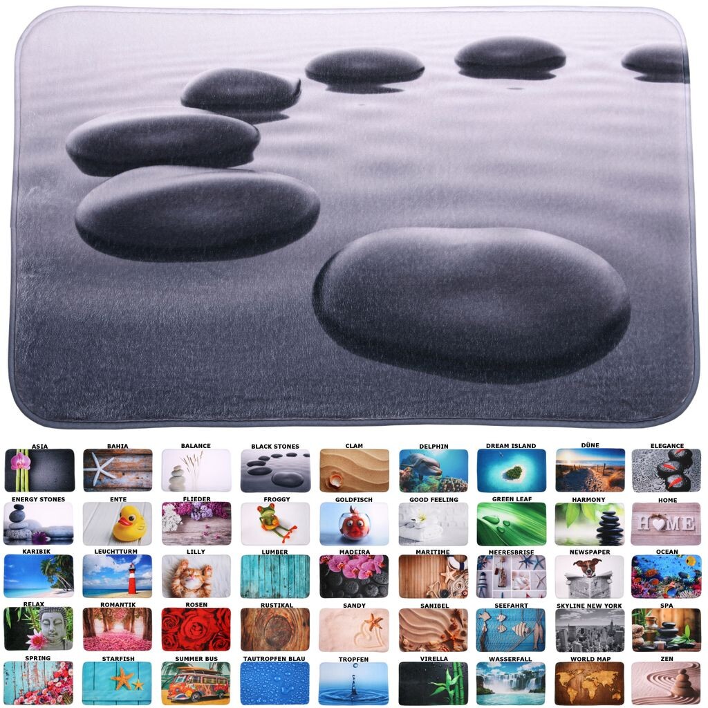 

Коврик для ванной SANILO Black Stones 50 x 80 см, черный
