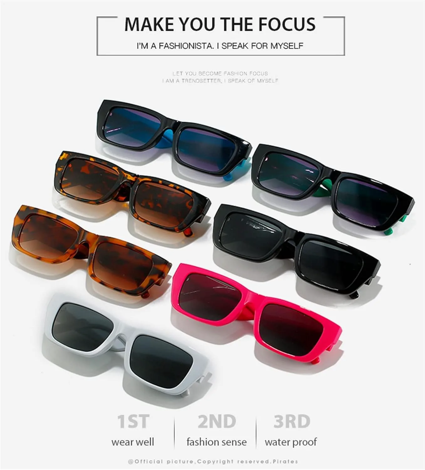 

Солнцезащитные очки Fashion Square Street 2026 для мужчин и женщин, для отдыха на природе, пляжа и активного отдыха (цвет: F, размер: средний) MTZJH, One Color