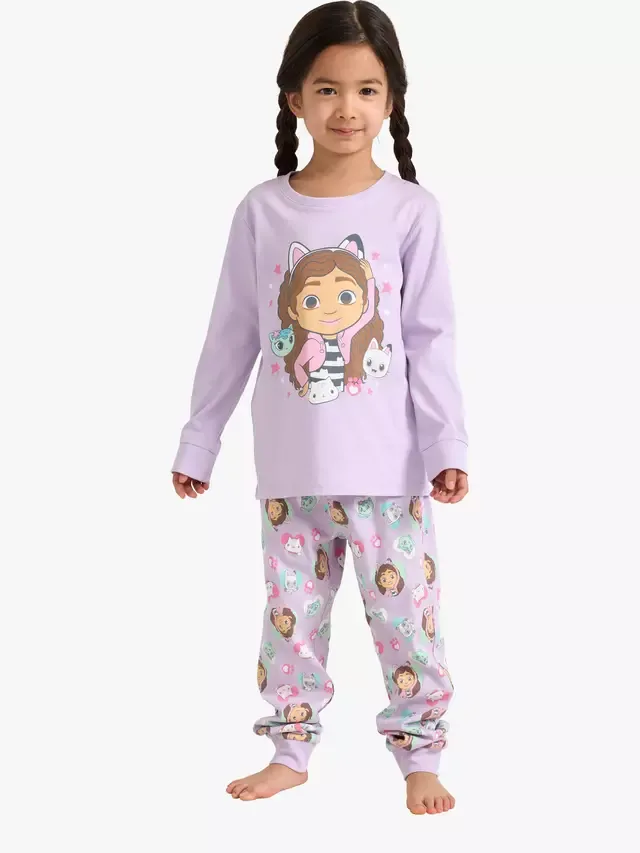 Детский пижамный комплект Gabby's Dollhouse из чистого хлопка, светло-сиреневый Lindex