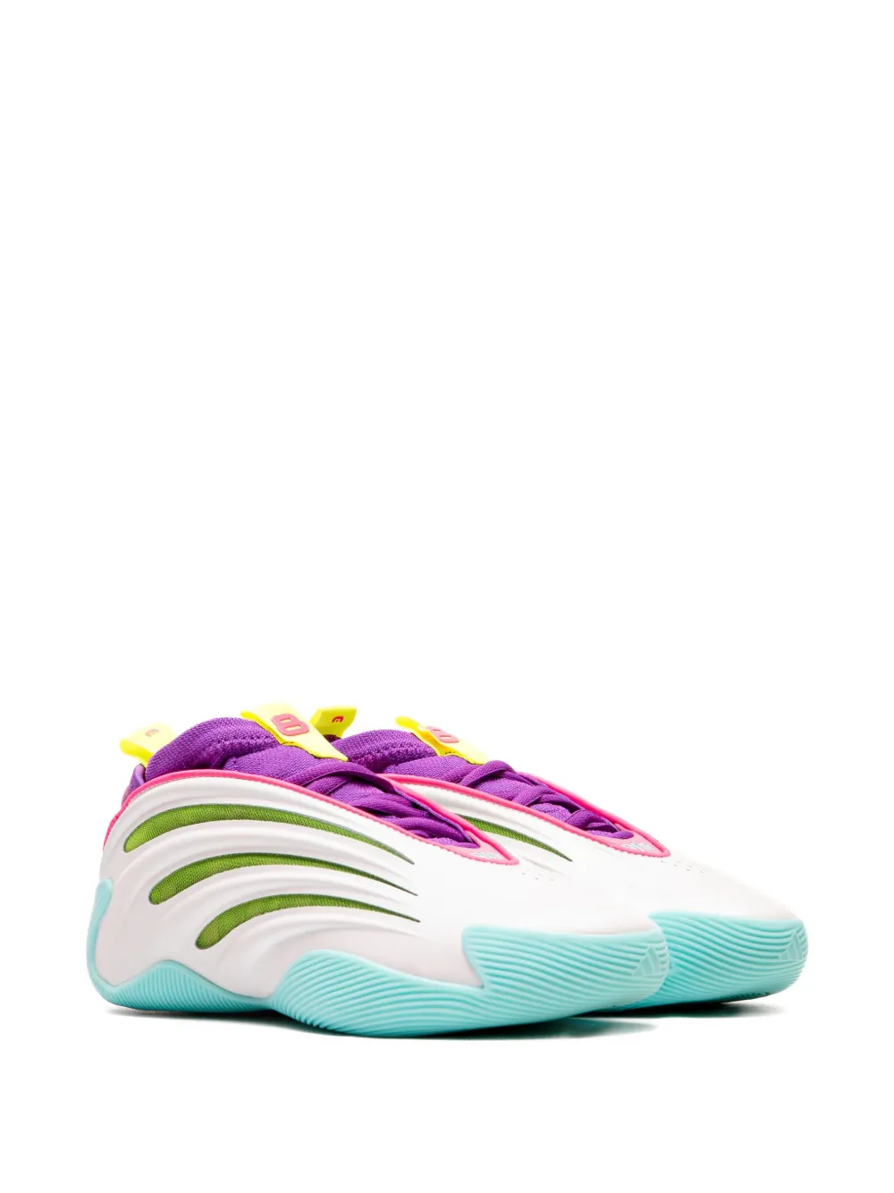 Кроссовки Harden Vol. 9 White/Lucid Lime/Lucid Pink adidas, белый — фото 2