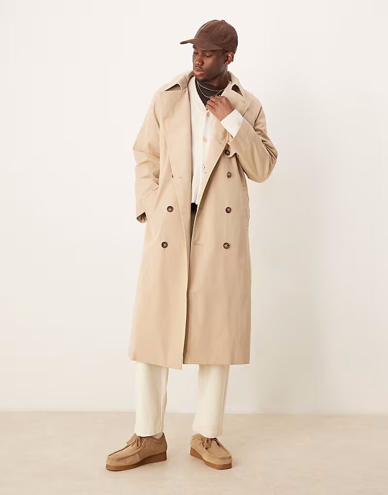 

Тренчкот ASOS DESIGN цвета «камень»