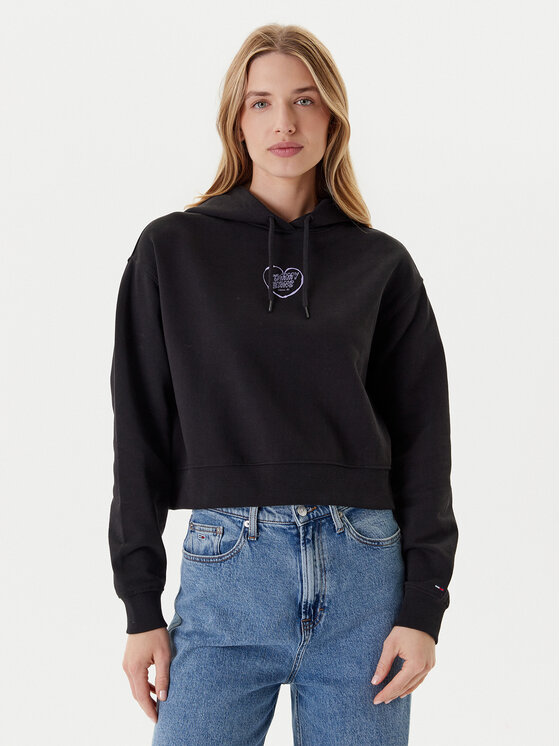 

Свободный крой толстовки Heart DW0DW21408 Tommy Jeans, черный